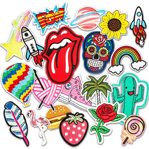 MUSCCCM Bügelflicken Kinder, Patches zum Aufbügeln Aufnäher Applikation Flicken Zum Aufbügeln für DIY T-Shirt Jeans Kleidung Taschen (20PCS Persönlicher Stil)