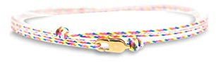 Made by Nami Dünnes Wickel-Armband Herren & Damen mit Karabiner-Haken Verschluss Handmade - Maritimer Surfer Schmuck - Minimalistisches Stoff-Armband - 100% Wasserfest & verstellbar (Retro Gold)