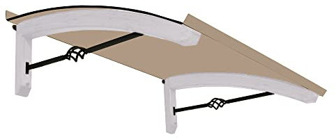 BELLHOUSE COPERTURE Marquesina de Madera Mod. Legno Pigna Blanco Y Gris - Prof.90 Alt.42 Long.150 cm-BRONZADO