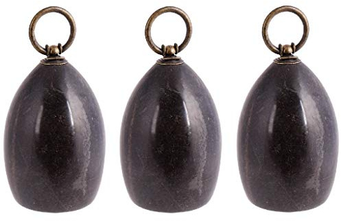 Set of 3 Heavyweight 2kg Non Slip Marble Finish Doorstop Weights (Black)