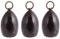 Set of 3 Heavyweight 2kg Non Slip Marble Finish Doorstop Weights (Black)