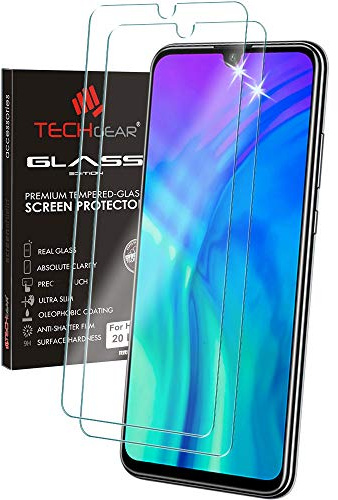 TECHGEAR [2 Pack GLASS Edition Screen Protectors for Honor 20e / 20 Lite, Genuine Tempered Glass Screen Protectors [2.5D Round Edge] [9H Hardness] [Crystal Clarity] [Scratch-Resistant] [No-Bubble]