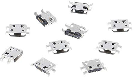 Rtengtunn 10 Pièces B Micro USB 5 Broches Femelle Chargeur Montage Jack Connecteur Port Prise