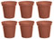 6 Large Plastic Plant Pots 25cm 10 Inch Vegetable Cultivation Terracotta Colour