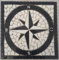Piastrelle per pavimenti nere Star Galaxy, pietra naturale, rosone, 30 x 30 cm, granito per esterni, rosa dei vento, mosaico, bianco 065