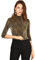 Allegra K Damen Glitzer Shirt Langarm Stehkragen Metallic Streifen Pailletten Pullover Oberteile Bluse Gold Schwarz L