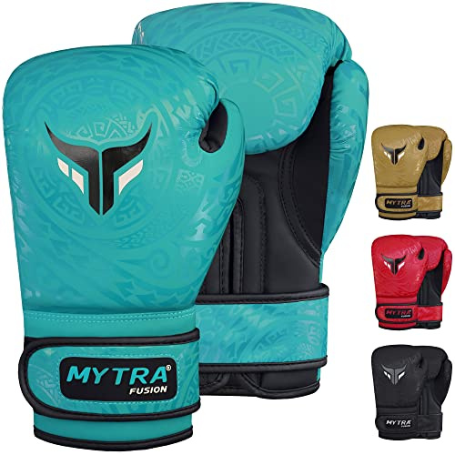 Mytra Fusion gant de boxe enfant - gants boxe enfant for Training, Kickboxing, Punch Bag, Muay Thai, MMA, Fighting and Fighting (Turquoise, 4-oz)