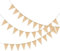KATOOM 12M Wimpelkette Hochzeitsdeko Vintage Girlande Hochzeit 50Pcs Jute Wimpel Gartendeko für Draußen Wimpelgirlande Flaggen Leinen Einschulung Deko für Kinderzimmer Geburtstag Party