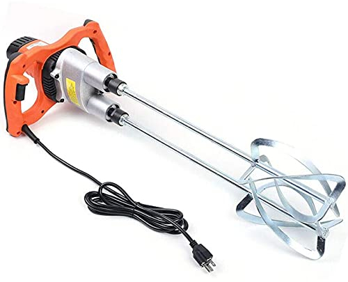 HGJDKSJ Mezcladora, Batidora Amasadora Cemento, con Una Varilla Mezcladora para Mezclar Concreto Barro, 220V 1600W Agitador 50 / 60Hz Mezclador de Concreto de Mano de 6 Velocidades 800Rpm