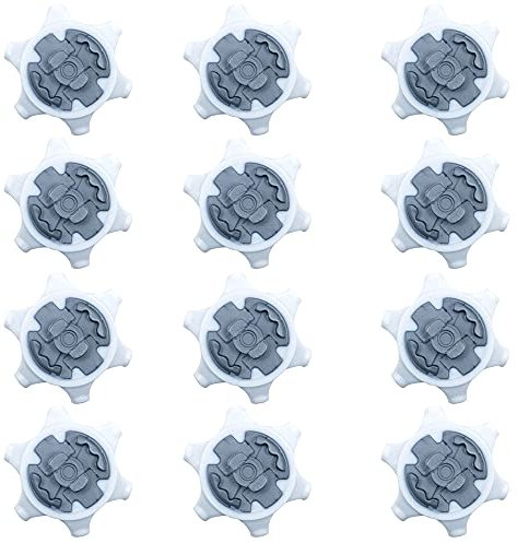 CENPEK Paquete de 12 tacos fáciles de cambiar para zapatos de golf, tacos antideslizantes de golf, color blanco