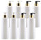 ZEOABSY 8 Stück 500ml Leere Lotionspender Gelspender Weiß Kunststoff Flasche mit 4X Gold/Schwarz und 4X Gold/Weiß Lotion-Spender Nachfüllbare zum befüllen für Badezimmer Shampoo Öl