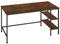 tectake Schreibtisch mit 2 Regalfächern, Computertisch aus Holz und Metall, Bürotisch im Industrie-Design, 140 x 60 x 76,5 cm, schwarzes Metallgestell (Industrial Dunkelbraun)
