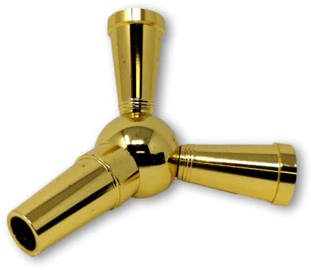 EKNA Shisha Schlauchanschluss - Schlauch Adapter Shisha in Gold - Schlauch Adapter für Shisha - 1 zu 2 Schlauch Anschluss Shisha (Gold)