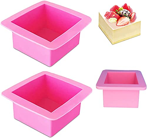 LATRAT Lot de 3 moules à gâteau carrés en silicone - Moule à savon - Grand cube - Moule carré en silicone - Résine - Bijoux - Outils de fabrication de bijoux