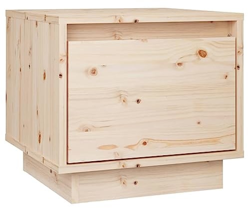 vidaXL Nachttisch mit 1 Schublade Nachtschrank Nachtkonsole Nachtkommode Schlafzimmer Schrank Kommode 35x34x32cm Massivholz Kiefer