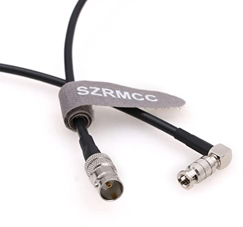 SZRMCC High Density HD Rechtwinkliges Micro-BNC auf Standard BNC Buchse 75 Ohm 12G-SDI Koaxialkabel für Blackmagic HyperDeck Shuttle Video Assist (60 cm)