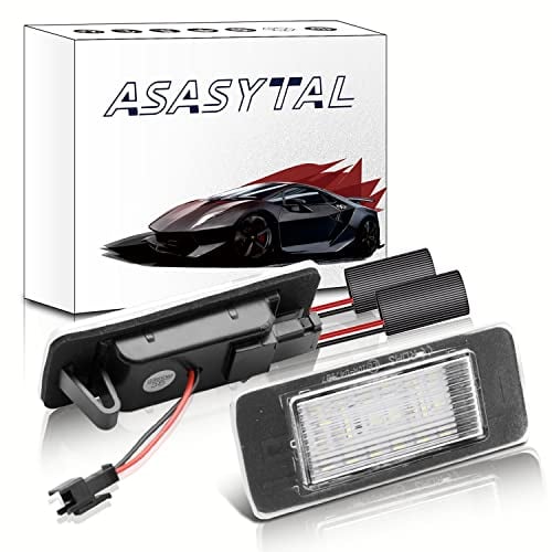 Asasytal LED Rear Number Plate Light, Canbus License Plate Lights, 18 SMD Cool White Taillight 12V Assembly, Compatible with Opel Za-fira C from 2012 As-tra J Sport Tour-er/Esta-te, 2 Pieces