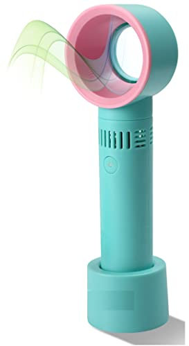MYGARDEN 360° Bladeless Fan Hand Held Desktop Mini Portable USB Rechargeable Cooler Fan Quick Cool BLUE/GREEN 2058