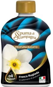 Spuma di Sciampagna - Profumatore Bucato Lavatrice e Asciugatrice con Oli Essenziali, Fragranza Fresca Rugiada Efficace Fino a 12 Settimane, 100% Made in Italy - 230 ml