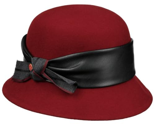 Mayser Susanne Glockenhut 20er Jahre Cloche Wollfilz Ledergarniturband Schleife Handmade Made in EU Damen Herbst Winter
