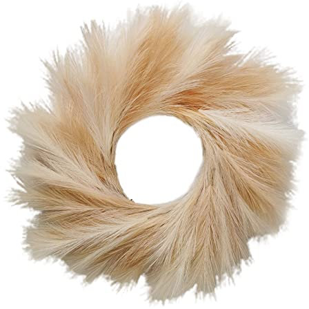 LSFYYDS Faux Pampas Wreath，Floral Large Artificial Pompous Grass Wreath，Fake Pampas Grass for Floor Vase，for Vase Filler Farmhouse Home Wedding Decor(Beiges)