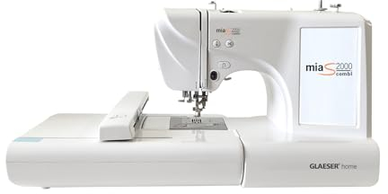 GLAESERhome miaS2000combi Stick- &Nähmaschine | Stickmaschine mit 100 x 235 mm Stickbereich | 7 Zoll LCD Touchscreen (S2000 Combi - Stick- & Nähmaschine)
