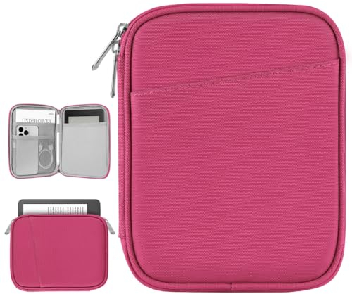 Vinabilia 6-7 Protectrice Housse pour 7 Nouveau Kindle Paperwhite et Kindle Colorsoft Signature Edition, 6 Kindle 11e Génération, Sac de Transport pour Kindle Oasis E-Reader, Rose