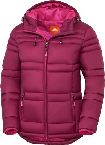 NORDCAP Steppjacke Damen, leichte Übergangsjacke, sportlich mit Kapuze, ideal für Frühling und Sommer, Beere, Gr. 42