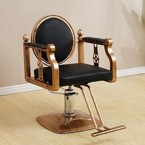 NaKeah Retro -Friseurstuhl Hochleistungsgrad 360 Grad Rolling Drehbarer Barberstühle Vintage Salon Stuhl Hydraulic Beauty Spa Styling -Ausrüstung,A