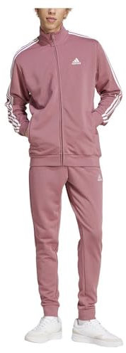 adidas Uomo Basic 3-Stripes French Terry Track Suit, preloved crimson, L