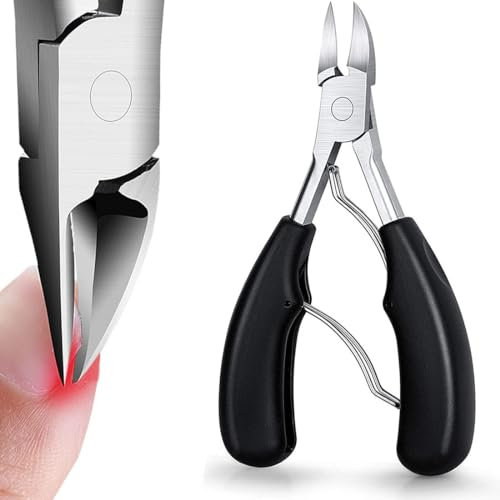 Toenail Clippers, Precision Nail Clippers Toenail Cutter for Thick or Ingrown Toenails, Heavy Duty Stainless Steel Cuticle Scissors Nail Nippers
