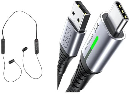 Sony WI-C100 Auriculares Inalámbricos - hasta 25 Horas de Duración de la Batería & INIU Cable USB Type-C, Cable USB C [2M] 3,1A QC 3,0 Tipo C Cable Type C Rapida