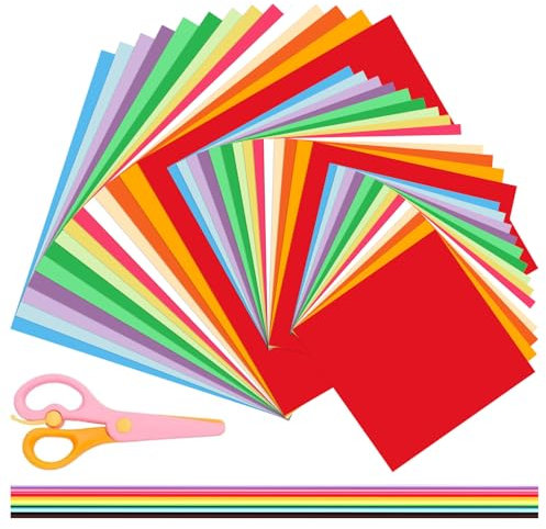 TAIZER Origami Hecho a Mano Hojas Papel Origami Estrellas Tiras de Papel Papel de Origami de Estrella de la Suerte Doble Cara Origami Papel Artesanal Adecuado para el Proceso de Bricolaje