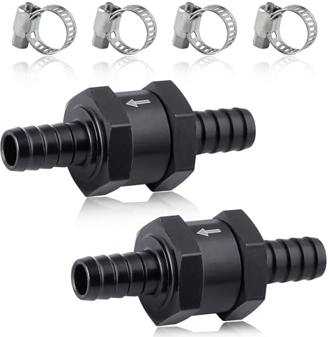 SPEEDWOX Rückschlagventil für Kraftstoff, 10 mm, Aluminium, 2 Anschlüsse, Schwarz, 6 Stück