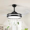 LINAZI Ceiling Fans with Lights, Ceiling Fans with Lights and Remote, 74W with 4 Reversible Retractable Blades/6 Speeds/3Timing/ Ceiling Fan with LED Light, for Ceiling Lighting Livingroom or Bedroom