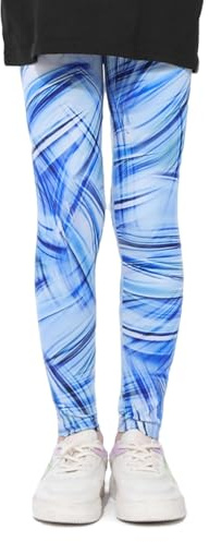 FILOWA Leggings Mädchen Hohe Taille Elastisch Sportleggings, Gr.116-164 | Marmor-Print Lang Sporthose, Kinder Gymnastikhose, Weich Turnhose, Teenager Yoga Hosen für Schule Fitness Sport Activewear