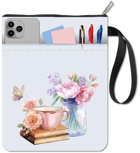 craspire Buchhülle Bücher Kaffeevase Blume Weißer Beutel Schutzhüllen Wasserdicht Für Taschenbücher Waschbarer Stoff Bucheinband Buchliebhaber Freunde Bücherwurm Klassenkamerad Bibliothekar