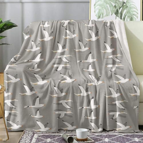 ZDABAOEC Kuscheldecke Flauschig Möwen Vogel Decke, Fleecedecke 150x200, Sofadecke & Couchdecke, Weiche Kuschelige Wohndecke Blanket, XL Decken für Sofa Couch