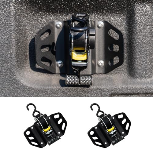 Maxzina Lot de 2 sangles à cliquet rétractables compatibles avec F150 2015-2025 - Système d'arrimage pour accessoires F150 2024