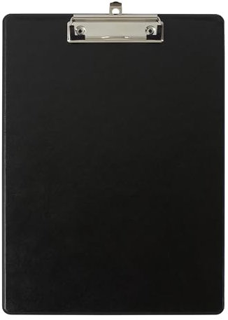 Exacompta - Réf. 19291E - Carton de 10 porte-blocs à pince avec pochette plastique sur le dos - Système d'accroche mural - Dimensions : 23 cm x 32 cm pour document format A4 - Noir