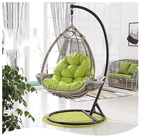 Rattan-Schaukelkissen für den Außenbereich, braun, eiförmige Hängemattenstuhl-Pads für Garten, Terrasse, Möbel-Dekoration