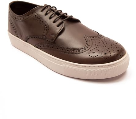 Thomas Crick Men's Tindale Derby Casual Leather Lace Up Brogue Shoe Brown