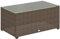 Outsunny Outdoor Coffee Table, PE Rattan Side Table with Tempered Glass Top, Wicker Rectangular Garden Coffee Table End Table with Steel Frame for Patio, Balcony, 90 x 50 x 38cm, Brown