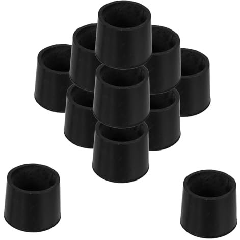 HOMSFOU 12 Stück Trampolin-matratze Trampolinersatzteile Schutz Kappe Beine Zubehör Abdeckung Fuß Pads Rohrbeinhülse Gummi Black