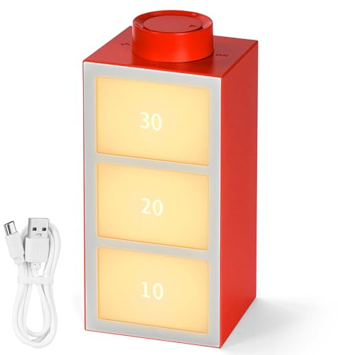 HOTUT RGB Rhythmus Licht im Batterie Gitterform, Kreatives Musik Rhythmus Nachtlicht mit 30 mins Timer, rechargeable music level pickup light, LED Stimmungslicht für Spiele, Autos, Zuhause, Bar - Rot