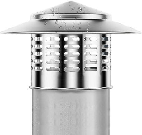 Chimney Cap, 4 Inch Stainless Steel Round Chimney Cover with Screen, Stove Pipe Topper for Exterior Fireplace Flue, Furnace Vent
