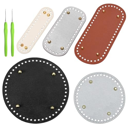 JMZLLRX 5 Stück Taschenboden zum Häkeln, Gemischte Form Tasche Taschenboden Kunstleder Boden Tasche Häkeln für DIY Handtasche Taschen Strickbeutel