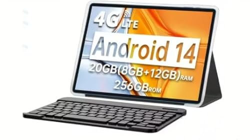 CHANDUELEC Tableta T70 de Pantalla Grande de 14 Pulgadas estrena la Pantalla FHD Android 14 MTK Helio g99 8GB + 256gb 10000mah Battery 18W 4G LTE Global Edition (Incluido el Teclado Bluetooth)