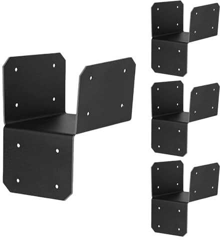 Gazebo Brackets, 4-Pack Roof Joint Connectors, Heavy-Duty Steel Post Supports for Secure Assembly on Barn, Deck, Terrace, Shed, Garden, Yard, Pergola, Outdoor Structures