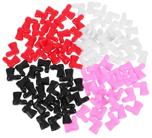 Ciieeo 96 Stück Mini Weihnachtsschuhe Dekoration Mini-weihnachtsmann-Dekorationen Schuhverzierungen Miniatur-schuhdekorationen Mini-weihnachtsmann-Stiefel Weihnachtsminiaturen Plastik